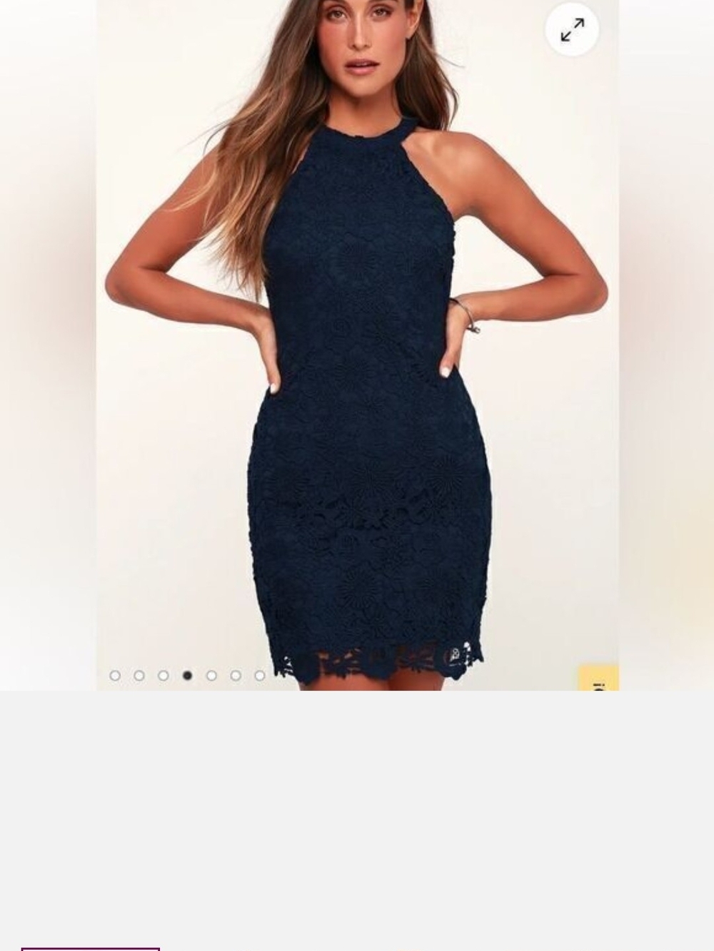 Lulu's Navy Lace Halter Mini Dress